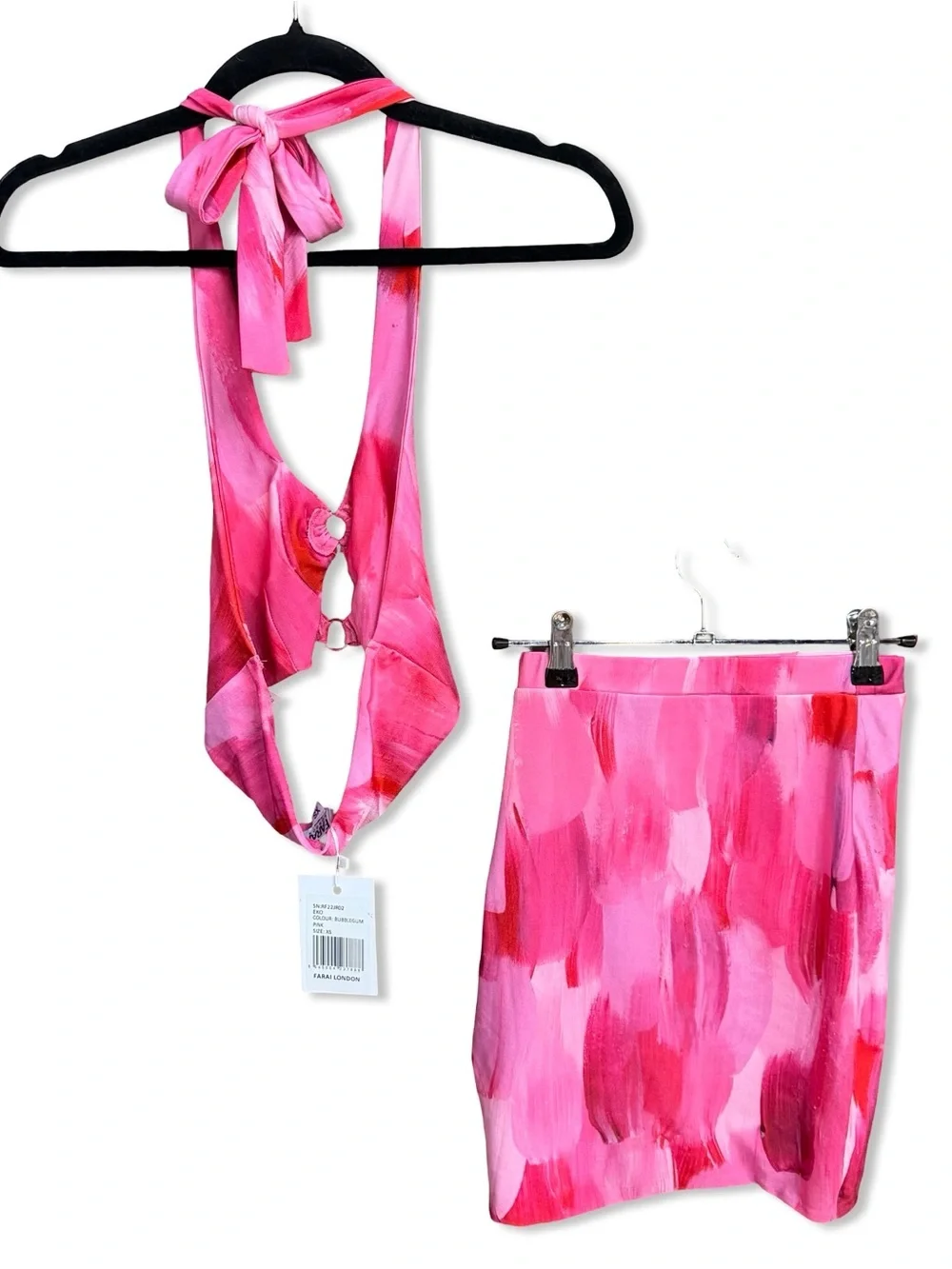 Farai London x REVOLVE Eko Bubblegum Pink Cutout Halter Top & Skirt Set XS
